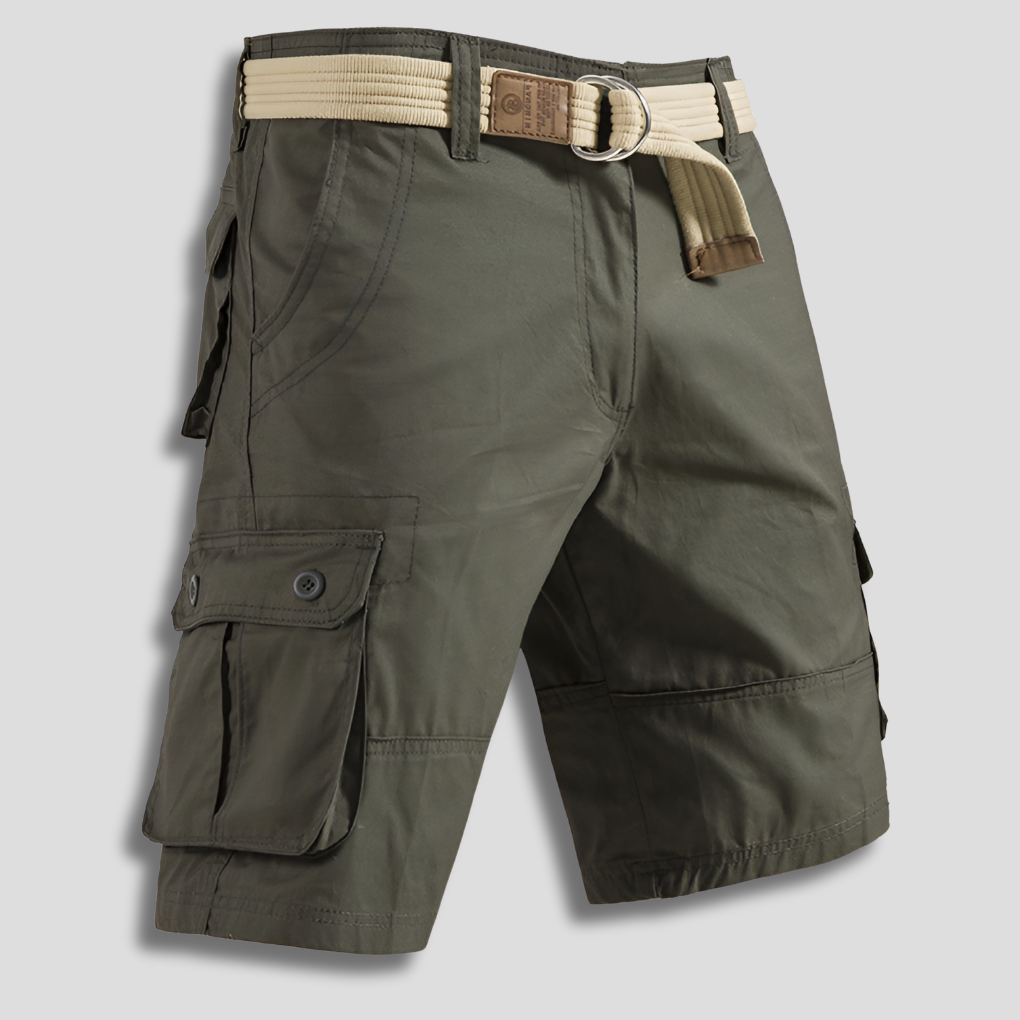 Momount Calções Cargo de Homem – com Cordão Multi-Bolsos Corte Descontraído para Exterior