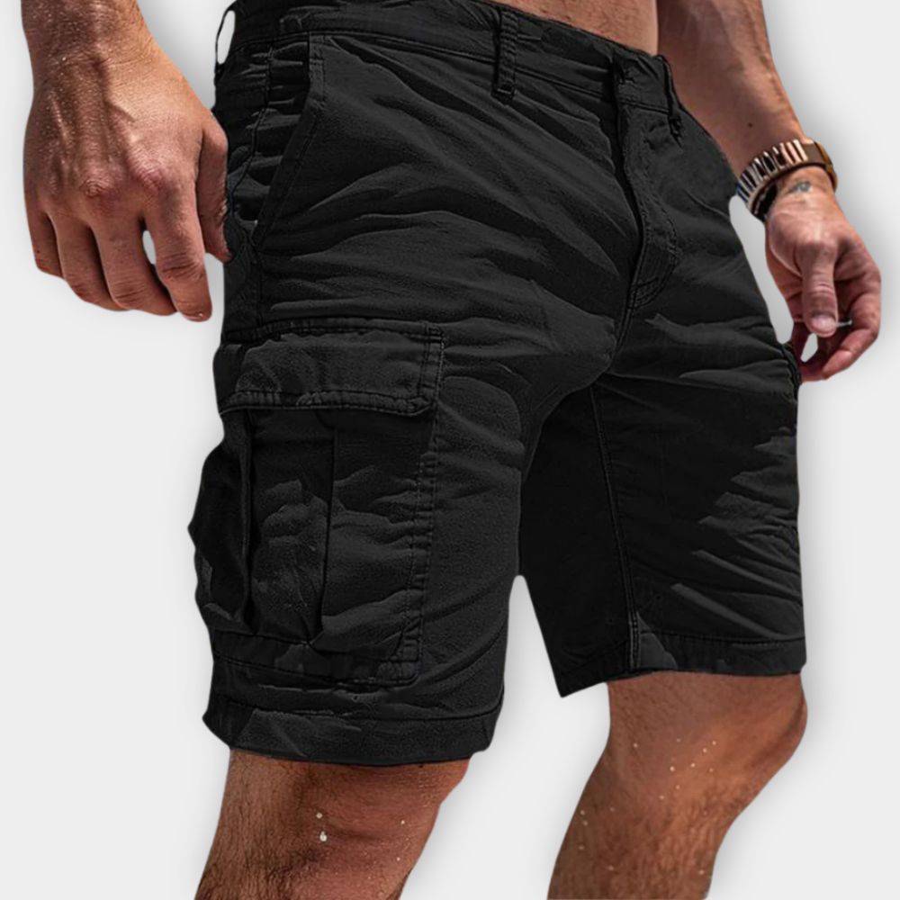 Momount Calções Cargo de Homem – Slim Fit com Bolso de Aba em Algodão de Verão