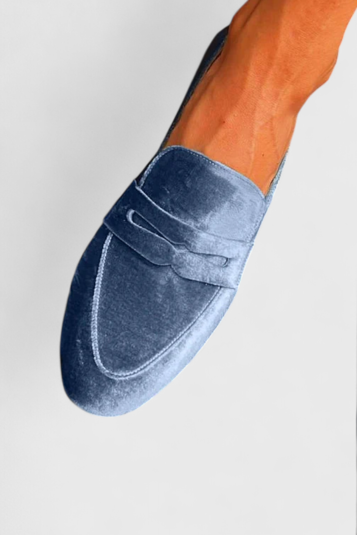 Momount Mulher Mocassins em Veludo – Tira Penny Sem Atacadores Bico Redondo Toque Suave