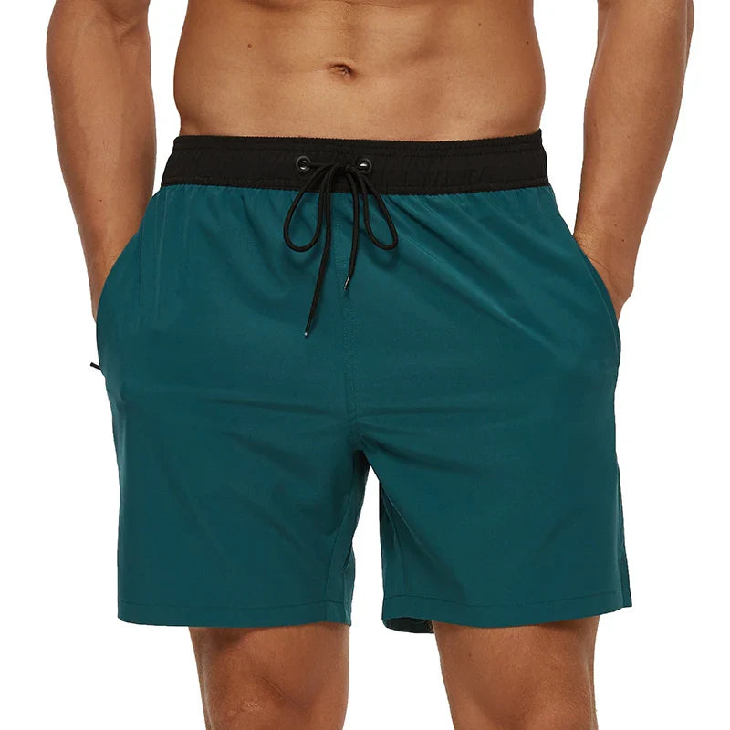 Momount Calções de Banho Homem – Cintura Elástica Forro em Rede Cordão Bolso