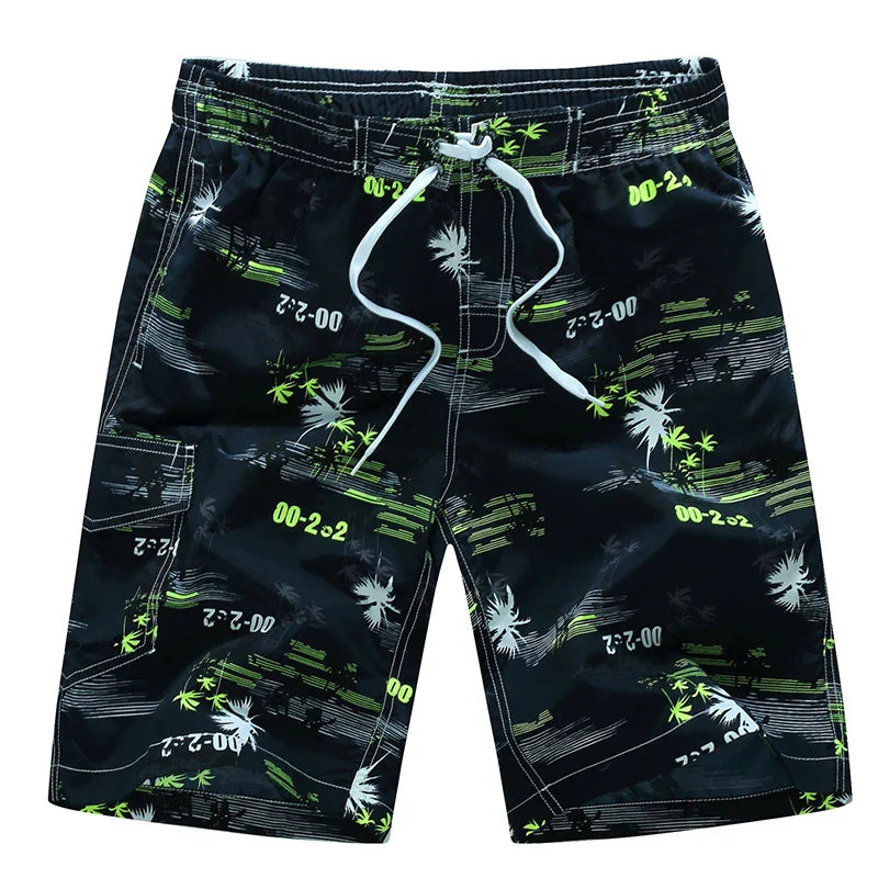 Momount Calções de Banho Homem – Estampado Geométrico Cordão Comprimento ao Joelho Surf