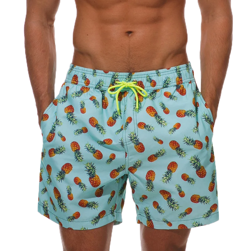 Momount Calções de Banho Homem – Às Riscas Cordão Secagem Rápida Verão Praia