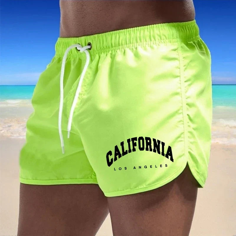 Momount Calções de Banho Homem – Estampado California Cordão Secagem Rápida Praia