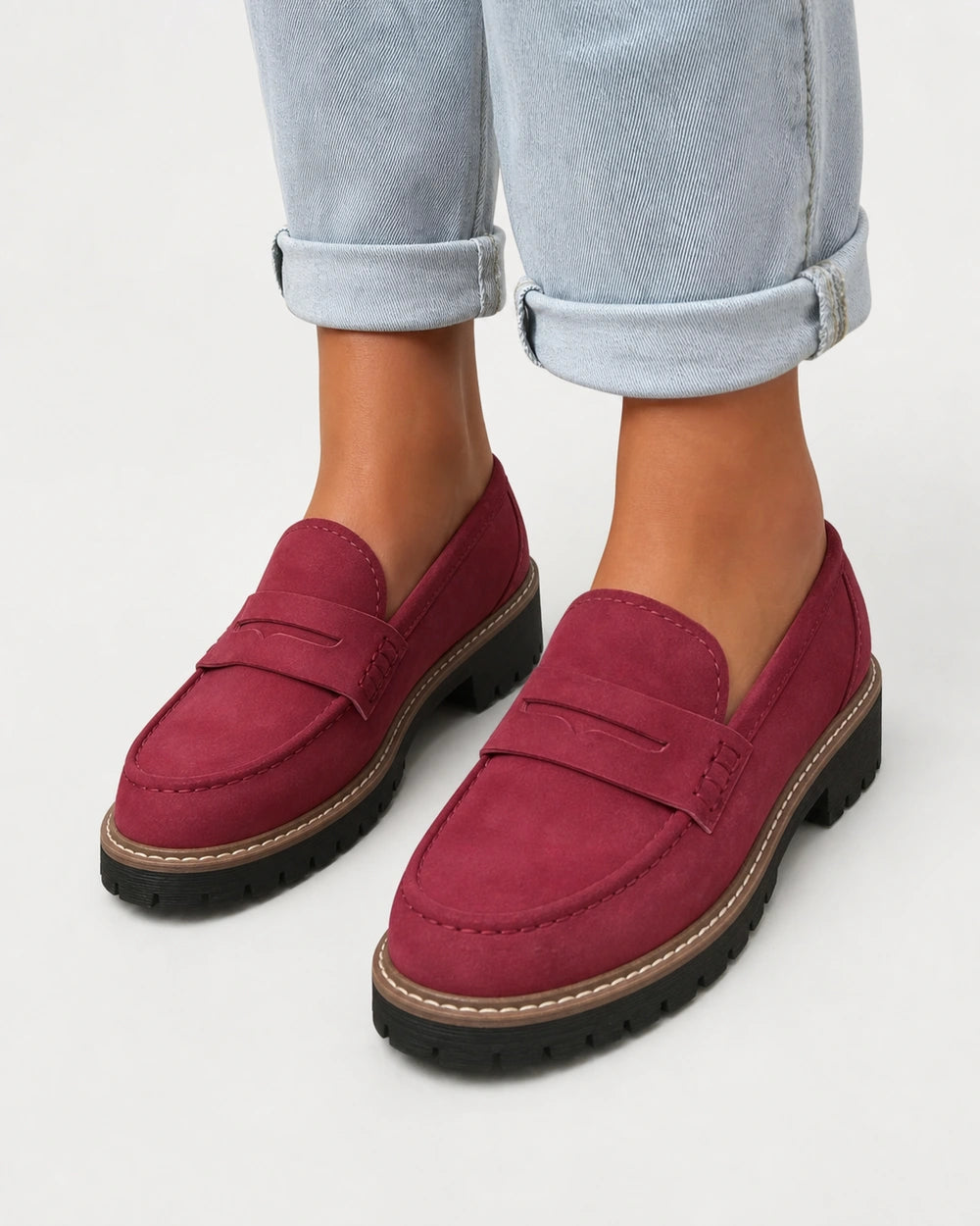 Mocassins de senhora pretos com sola tratorada — imagem do produto 14