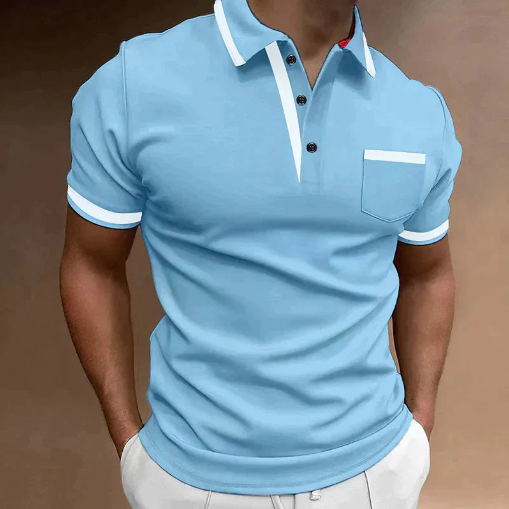 Momount Polo Homem – Detalhe Contrastante Bolso ao Peito Manga Curta