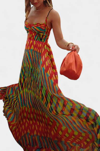 Momount Vestido Maxi Boho Mulher – Com Tiras Fluido de Verão