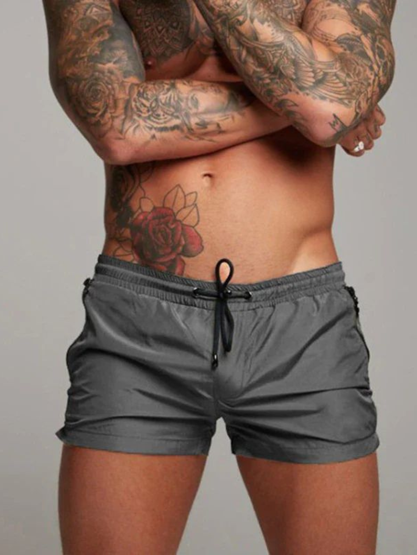 Momount Calções de Banho Homem – Cordão Slim Fit Secagem Rápida Verão