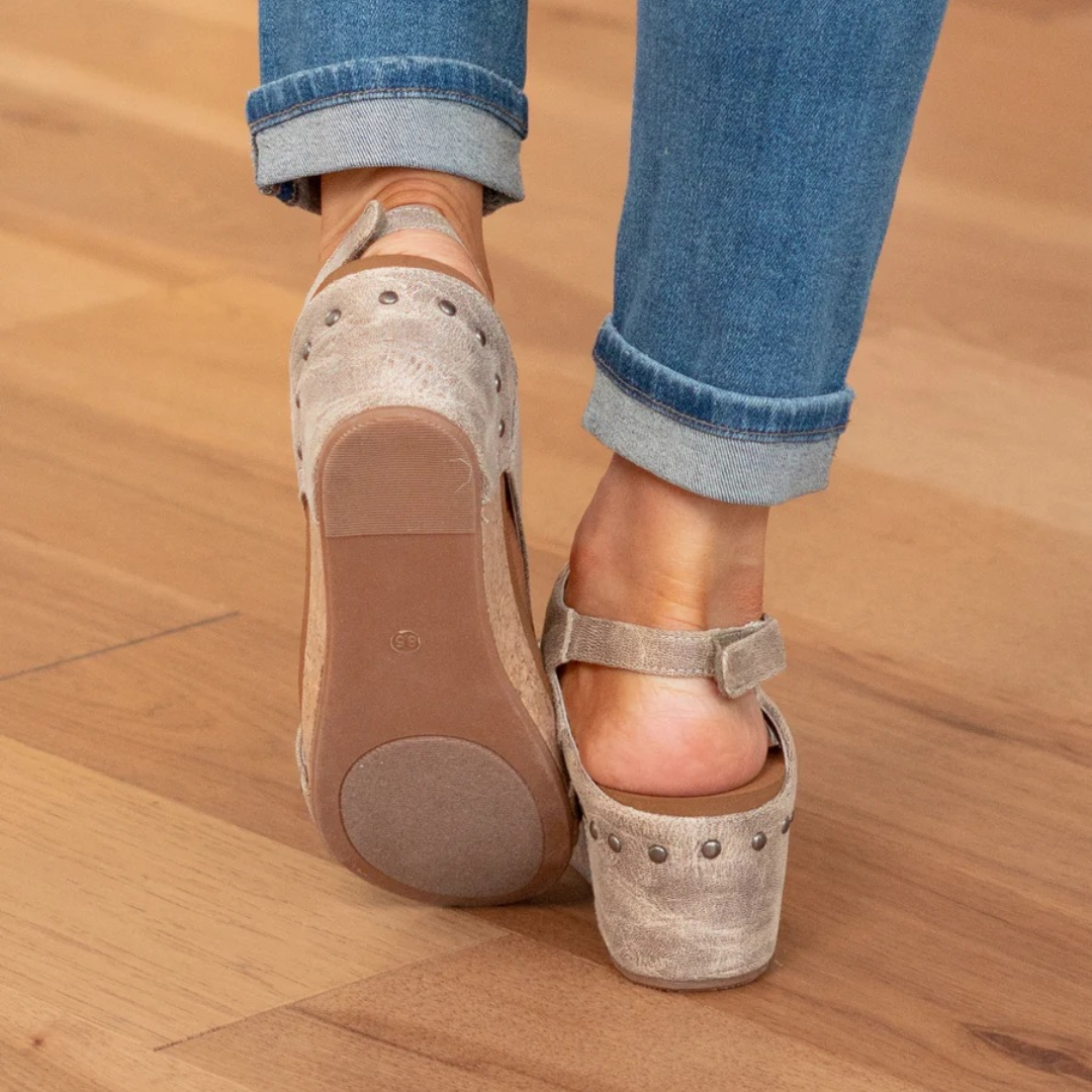 Momount Sandálias de Cunha de Mulher Conforto em Cortiça com Plataforma Casual de Verão Apoio Almofadado Leve Bico Aberto Slip-On