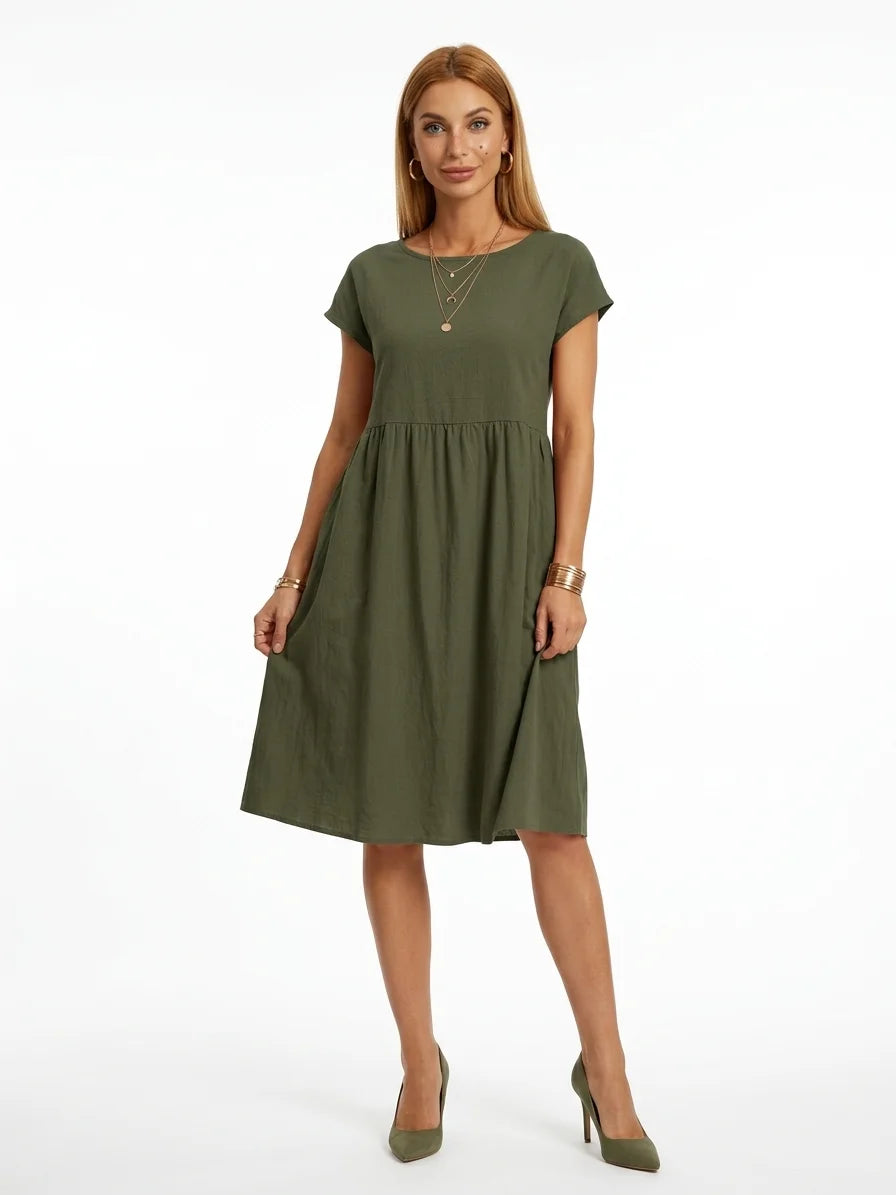 Dahlia Summer Maxi Dress | Elegant, Modern, Graceful - Green - front