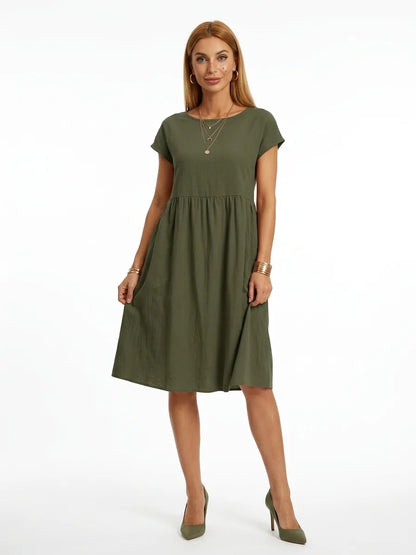 Dahlia Summer Maxi Dress | Elegant, Modern, Graceful - Green - front