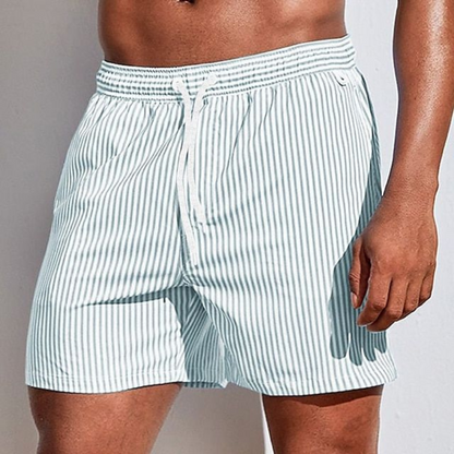 Momount Calções de Banho Homem – Às Riscas Cordão Secagem Rápida Verão Casual