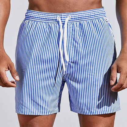 Momount Calções de Banho Homem – Às Riscas Cordão Secagem Rápida Verão Casual