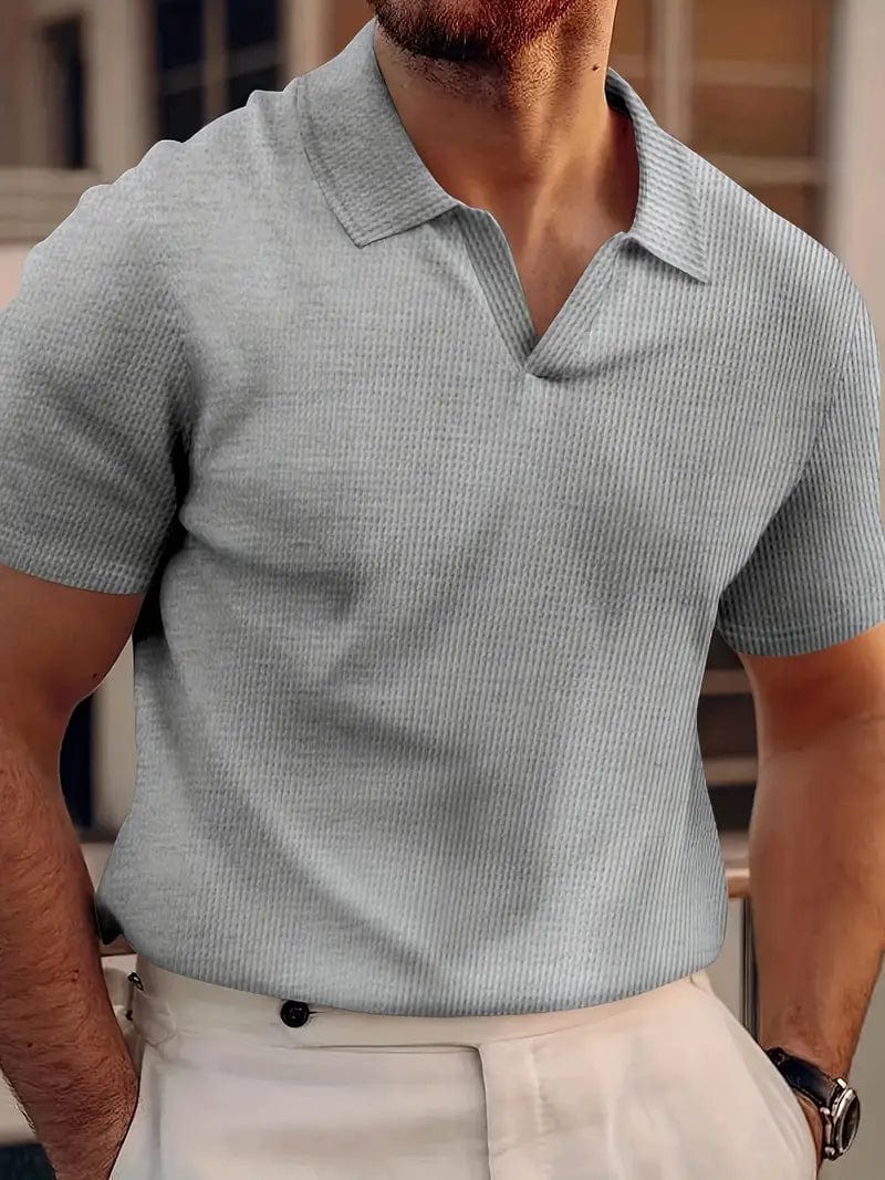 Momount Polo Homem – Tricot Canelado Sem Botões Decote em V