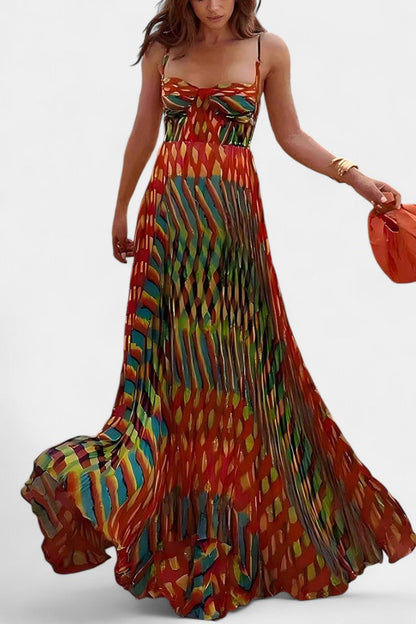 Momount Vestido Maxi Boho Mulher – Com Tiras Fluido de Verão