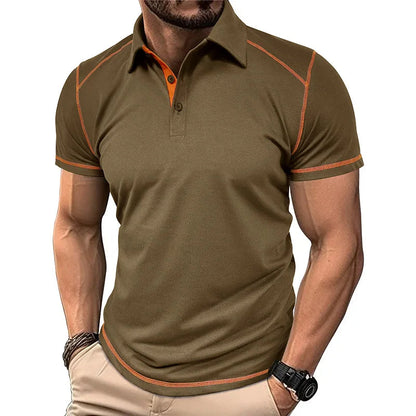 Momount Polo Homem – Costura Contrastante Caimento Atlético Manga Curta
