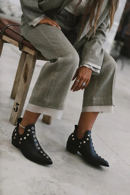 Momount Botins Mulher – Punk com Tachas e Fivela