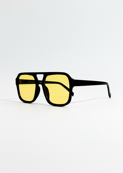 Minerva | Óculos de Sol Aviador Vintage com Lente Amarela
