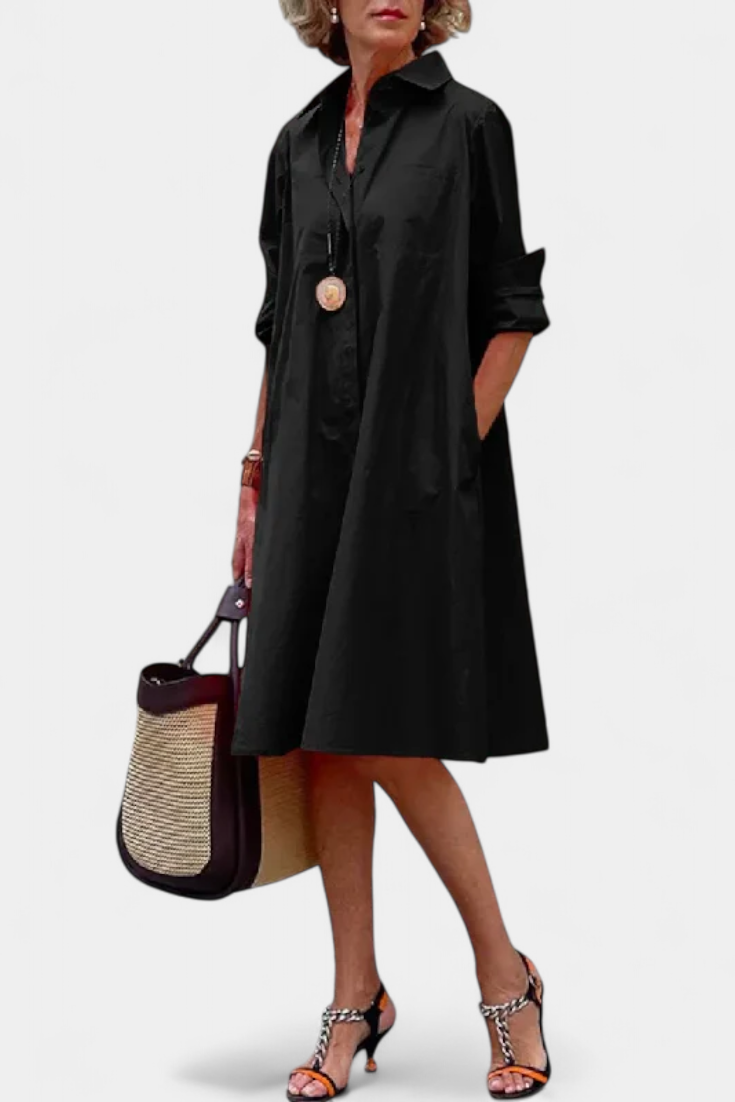 Momount Vestido Camiseiro Midi Mulher – Ajuste Largo de Verão