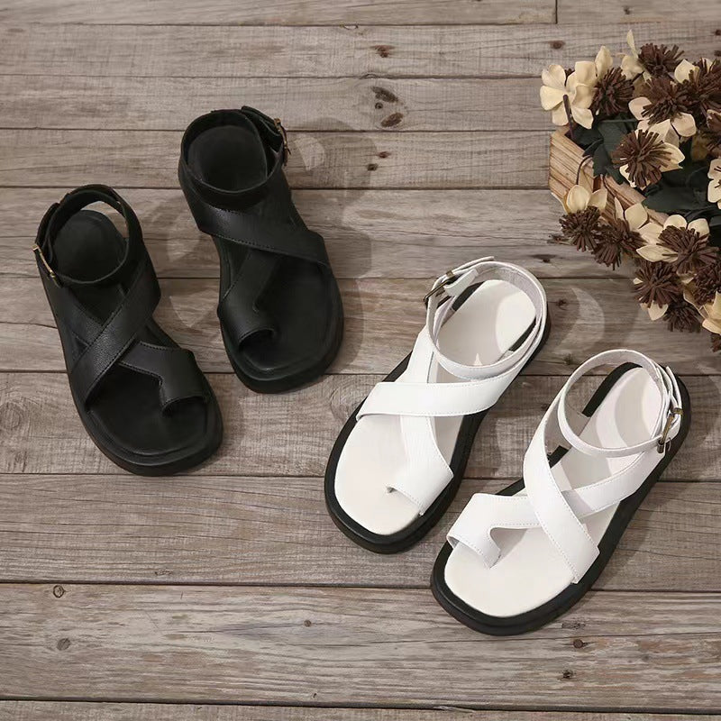 Momount Sandálias Gladiadoras Mulher – Pele Coral com Plataforma Tira Tornozelo