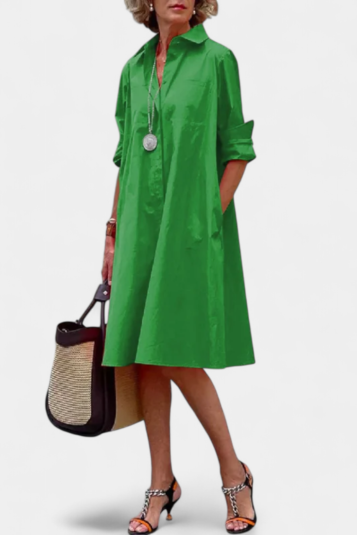 Momount Vestido Camiseiro Midi Mulher – Ajuste Largo de Verão