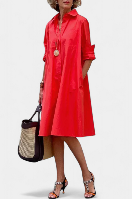 Momount Vestido Camiseiro Midi Mulher – Ajuste Largo de Verão