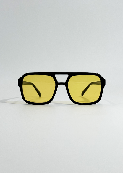 Minerva | Óculos de Sol Aviador Vintage com Lente Amarela
