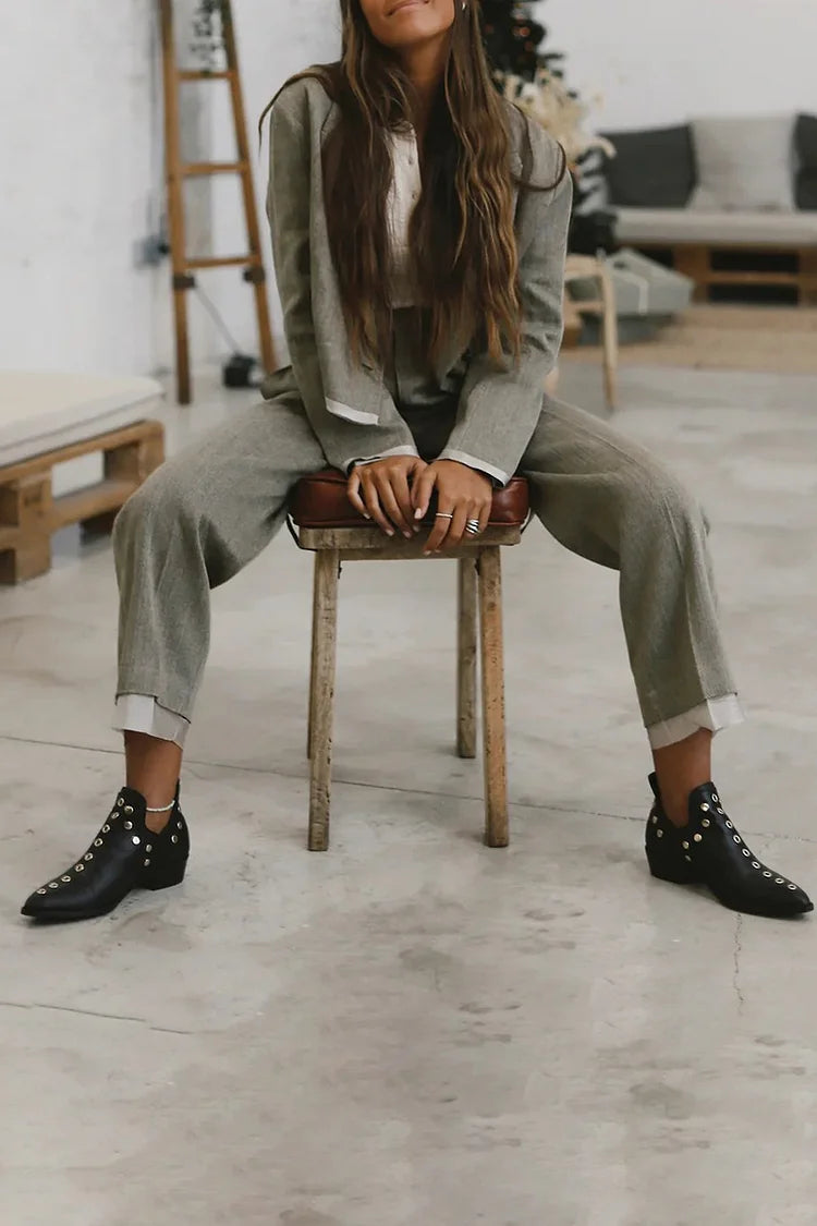 Momount Botins Mulher – Punk com Tachas e Fivela