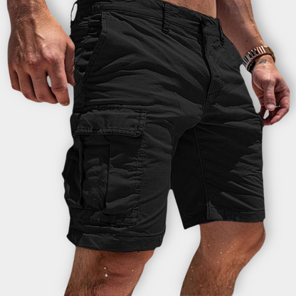 Momount Calções Cargo de Homem – Slim Fit com Bolso de Aba em Algodão de Verão