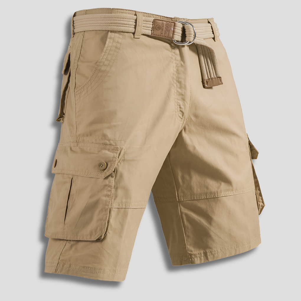 Momount Calções Cargo de Homem – com Cordão Multi-Bolsos Corte Descontraído para Exterior