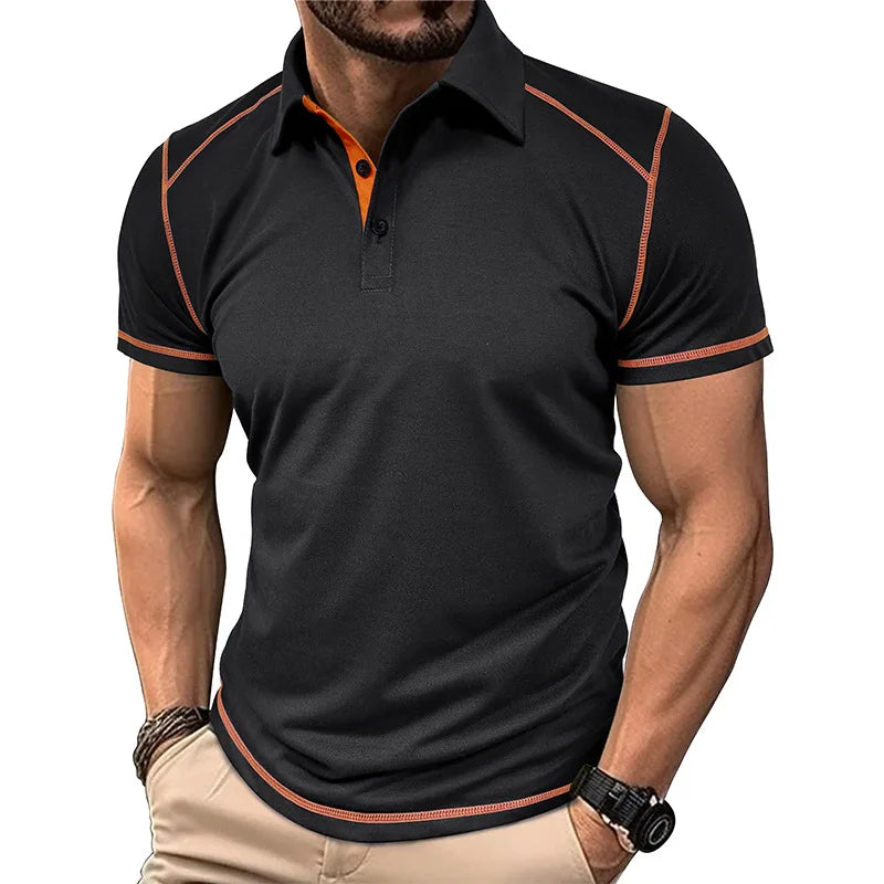 Momount Polo Homem – Costura Contrastante Caimento Atlético Manga Curta