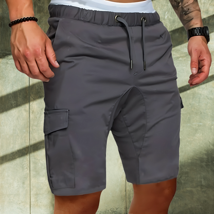 Momount Calções Cargo de Homem – com Cinto e Cordão Bolso de Aba Casual de Verão