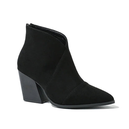 Momount Botins Mulher – Camurça Salto Largo Bico Fino