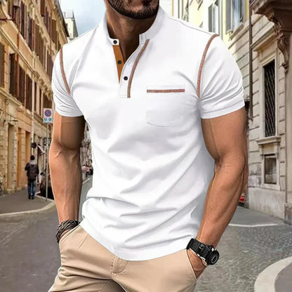 Momount Polo Homem – Gola Mao Detalhe Contrastante Bolso ao Peito
