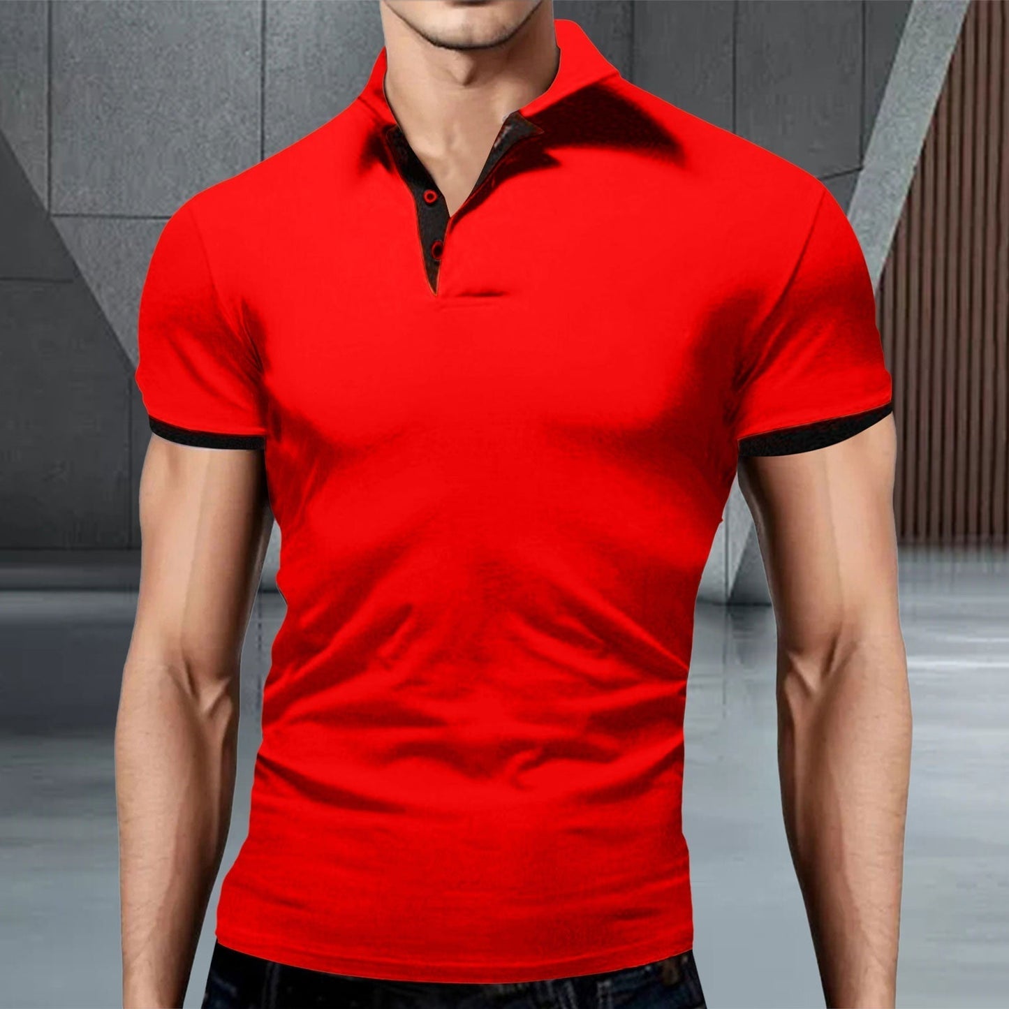 Momount Polo Homem – Gola Mao Detalhe Contrastante Slim Fit