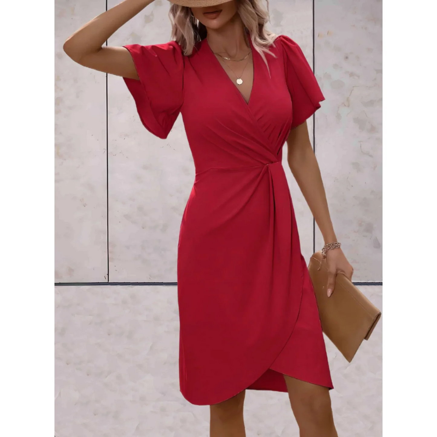 Sienna | Vestido Midi Cruzado Esvoaçante – Feminino e Sem Esforço | Momount