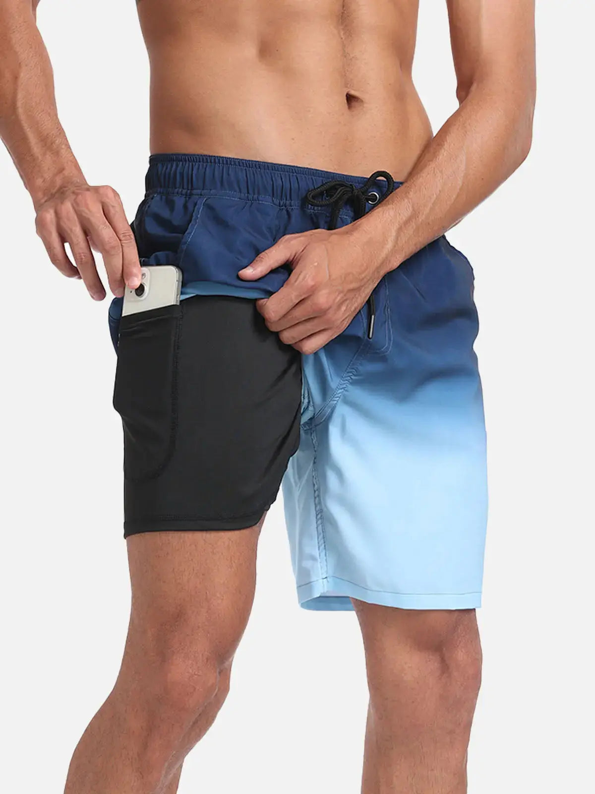 Momount Calções de Banho Homem – Cordão Secagem Rápida Verão Praia Cintura Elástica