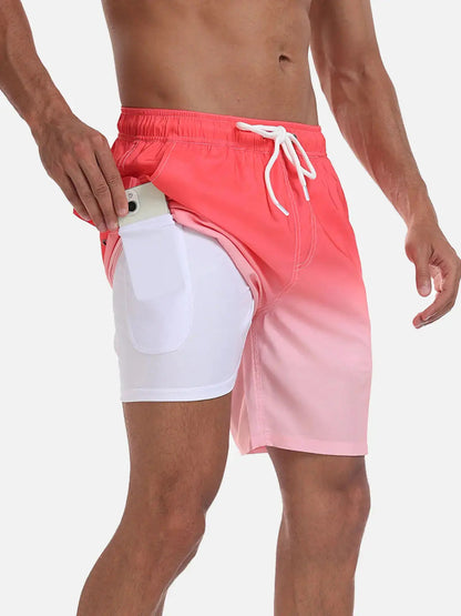 Momount Calções de Banho Homem – Cordão Secagem Rápida Verão Praia Cintura Elástica