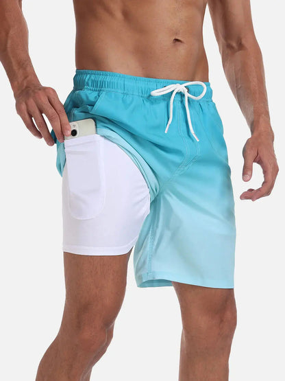 Momount Calções de Banho Homem – Cordão Secagem Rápida Verão Praia Cintura Elástica