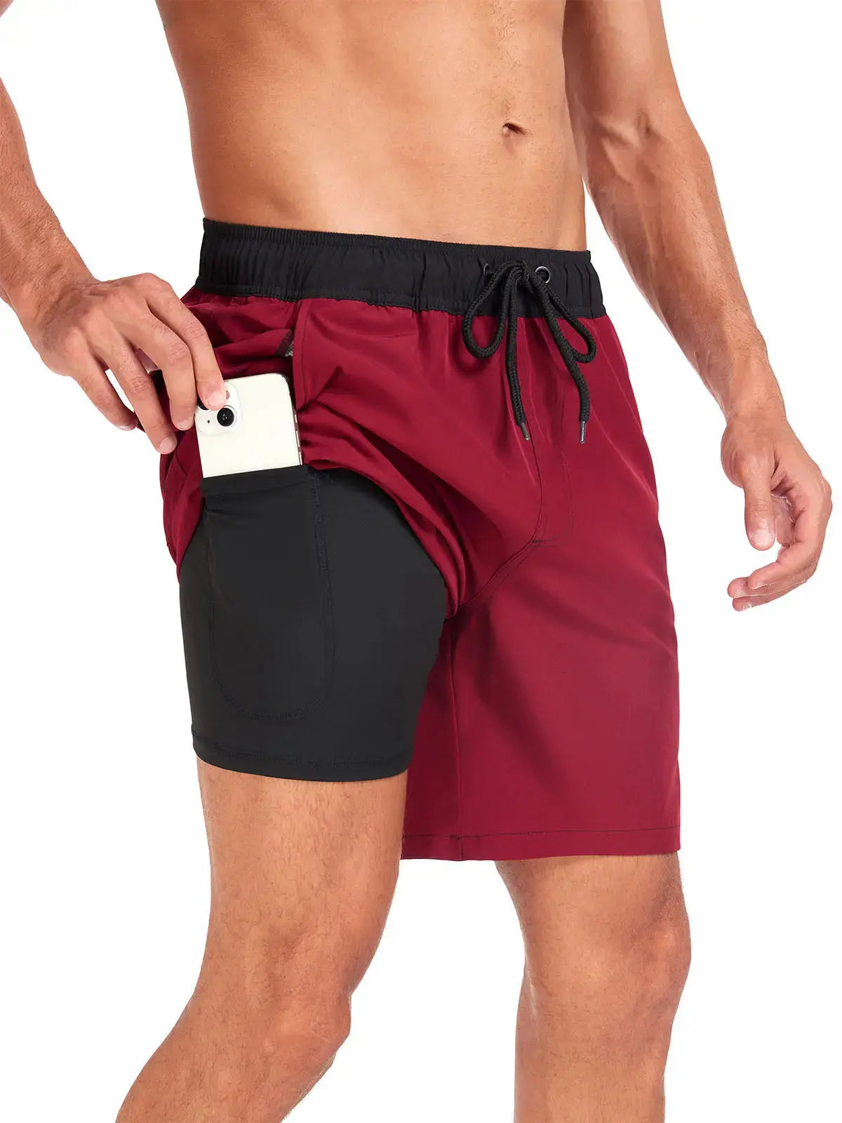 Momount Calções de Banho Homem – Cordão Secagem Rápida Verão Praia Cintura Elástica