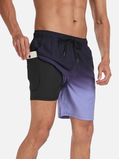 Momount Calções de Banho Homem – Cordão Secagem Rápida Verão Praia Cintura Elástica