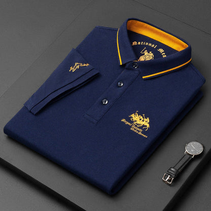 Momount Polo Manga Comprida Homem – Logo Bordado Premium Clássico