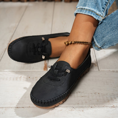 Momount Mulher Mocassins em Camurça – Costurados à Mão Sem Atacadores Conforto Elástico