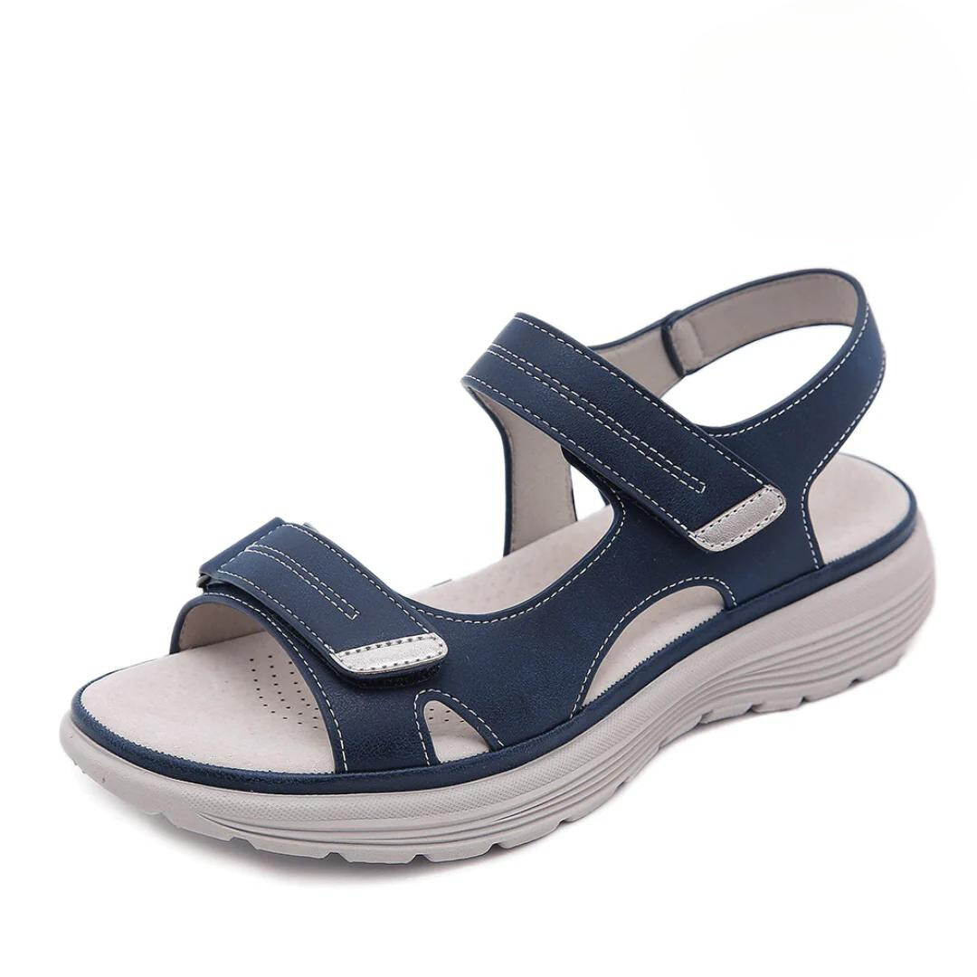 Momount Sandálias Confortáveis de Mulher – Tira em Velcro Casual de Verão Ortopédica Apoio Almofadado Leve Bico Aberto Design para Caminhar