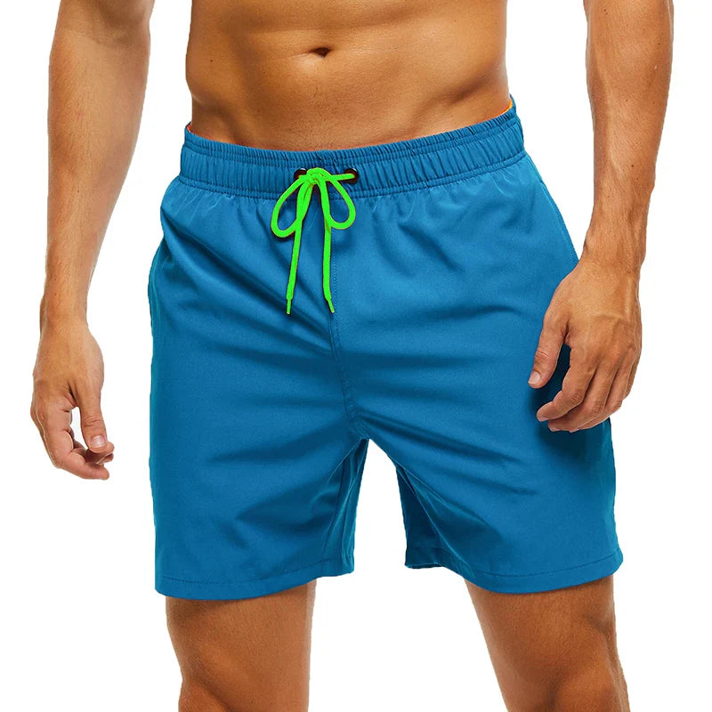 Momount Calções de Banho Homem – Cintura Elástica Forro em Rede Cordão Bolso
