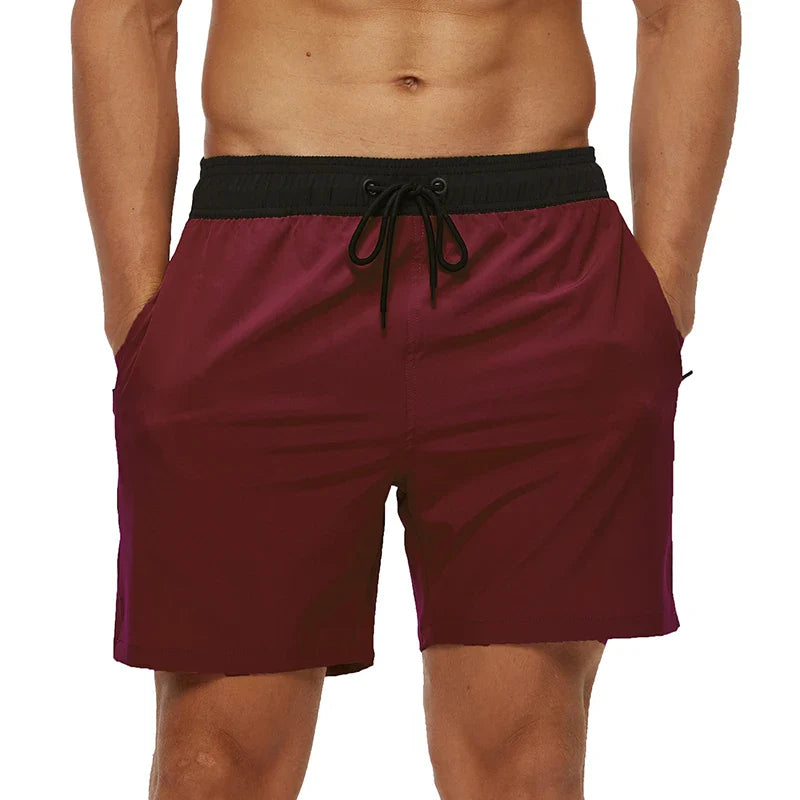 Momount Calções de Banho Homem – Cintura Elástica Forro em Rede Cordão Bolso