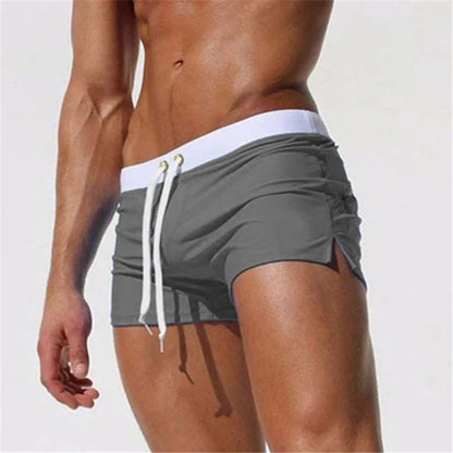Momount Calções de Banho Homem – Cordão Slim Fit Secagem Rápida Verão