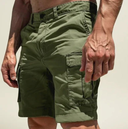 Momount Calções Cargo de Homem – Slim Fit Fecho de Botão Bolso de Aba em Algodão