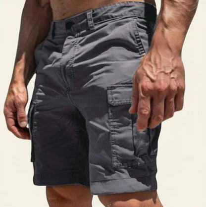 Momount Calções Cargo de Homem – Slim Fit Fecho de Botão Bolso de Aba em Algodão
