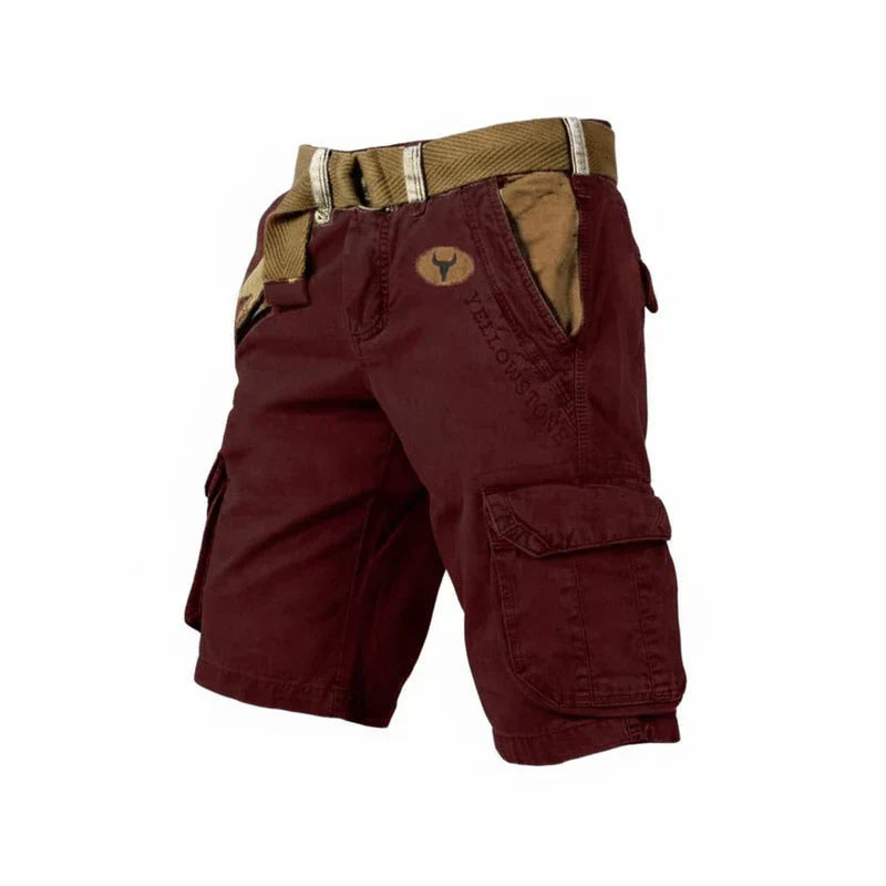 Momount Calções Cargo de Homem – Algodão Lavado com Cinto Comprimento ao Joelho para Exterior