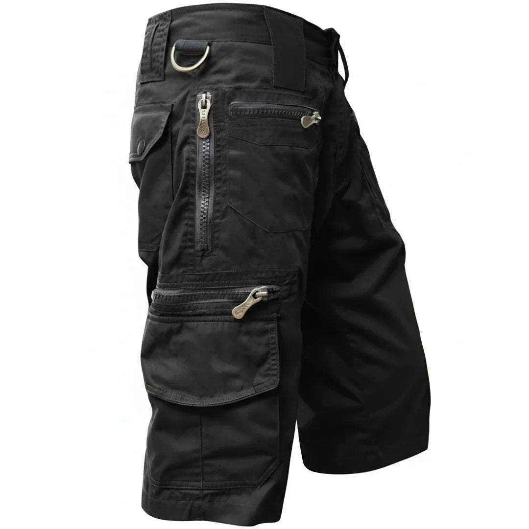 Momount Calções Cargo de Homem – Multi-Bolsos com Fecho-Éclair Argola D Comprimento ao Joelho Tático